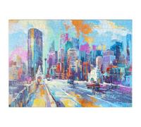 MyPuzzle Lo Skyline Vibrante Della Città In Uno Stile Artistico Espressivo - Premium 500 Pezzi Puzzle - MyPuzzle Collezione speciale di Puzzle Galaxy