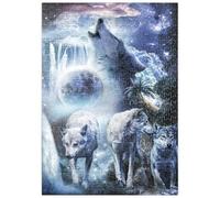MyPuzzle Lupo Della Cascata Che Ulula Accanto Alle Cascate Al Chiaro Di Luna - Random Galaxy - Premium 500 Pezzi Puzzle - MyPuzzle Collezione speciale di Tate & Co Puzzles