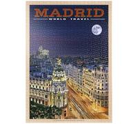 MyPuzzle Madrid, Spagna - Gran Vía Di Notte, Poster Di Viaggio D'epoca - Premium 1000 Pezzi Puzzle - MyPuzzle Collezione speciale di Havana Puzzle Company