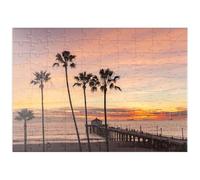 MyPuzzle Manhattan Beach Pier - Tramonto Con Le Sagome Delle Palme - Premium 100 Pezzi Puzzle - MyPuzzle Collezione speciale di Puzzle Galaxy