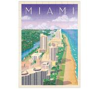 MyPuzzle Miami, FL: Bird's Eye View, Vintage Poster - Premium 100 Pezzi Puzzle - MyPuzzle Collezione speciale di Anderson Design Group
