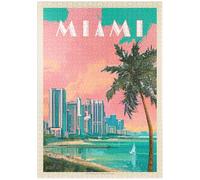 MyPuzzle Miami, FL: South Beach, Vintage Poster - Premium 1000 Pezzi Puzzle - MyPuzzle Collezione speciale di Anderson Design Group