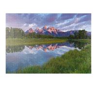 MyPuzzle Montagne Del Grand Teton All'alba Con Riflessione - Premium 1000 Pezzi Puzzle - MyPuzzle Collezione speciale di Puzzle Galaxy