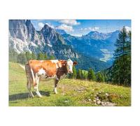 MyPuzzle Mucca Al Pascolo Su Un Prato Alpino Nelle Dolomiti - Premium 100 Pezzi Puzzle - MyPuzzle Collezione speciale di Puzzle Galaxy