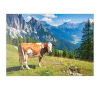 MyPuzzle Mucca Al Pascolo Su Un Prato Alpino Nelle Dolomiti - Premium 500 Pezzi Puzzle - MyPuzzle Collezione speciale di Puzzle Galaxy