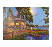 MyPuzzle Negozio Di Alimentari E Stazione Di Servizio D'epoca Sulle Rive Del Lago - Premium 1000 Pezzi Puzzle - MyPuzzle Collezione speciale di Puzzle Galaxy