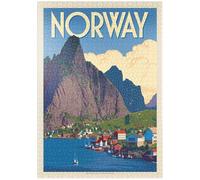 MyPuzzle Norvegia: La Terra Dei Fiordi, Poster D'epoca - Premium 1000 Pezzi Puzzle - MyPuzzle Collezione speciale di Anderson Design Group