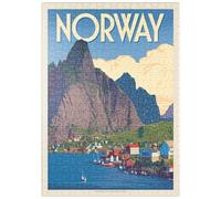 MyPuzzle Norvegia: La Terra Dei Fiordi, Poster D'epoca - Premium 500 Pezzi Puzzle - MyPuzzle Collezione speciale di Anderson Design Group