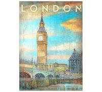 MyPuzzle Opera D'arte Vintage Sul Big Ben Di Londra - Stile Poster Di Viaggio Retrò - Premium 200 Pezzi Puzzle - MyPuzzle Collezione speciale di Puzzle Galaxy