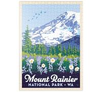 MyPuzzle Parco Nazionale Del Monte Rainier: Fiori Selvatici, Poster D'epoca - Premium 500 Pezzi Puzzle - MyPuzzle Collezione speciale di Anderson Design Group