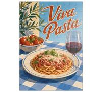 MyPuzzle Pasta Viva - Segno Con Spaghetti Italiani E Vino - Premium 100 Pezzi Puzzle - MyPuzzle Collezione speciale di Havana Puzzle Company