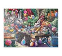 MyPuzzle Pittura Di Uova Di Pasqua Con Coniglietti E Gattini - Dakota Daetwiler - Premium 1000 Pezzi Puzzle - MyPuzzle Collezione speciale di Tate & Co Puzzles