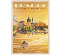 MyPuzzle Praga, Ponte Carlo - Una Vista Sulla Città Vecchia Al Tramonto - Premium 1000 Pezzi Puzzle - MyPuzzle Collezione speciale di Havana Puzzle Company