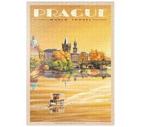 MyPuzzle Praga, Ponte Carlo - Una Vista Sulla Città Vecchia Al Tramonto - Premium 500 Pezzi Puzzle - MyPuzzle Collezione speciale di Havana Puzzle Company