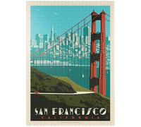 MyPuzzle San Francisco: Golden Gate Bridge Skyline, Vintage Poster - Premium 1000 Pezzi Puzzle - MyPuzzle Collezione speciale di Anderson Design Group
