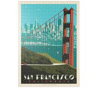 MyPuzzle San Francisco: Golden Gate Bridge Skyline, Vintage Poster - Premium 500 Pezzi Puzzle - MyPuzzle Collezione speciale di Anderson Design Group