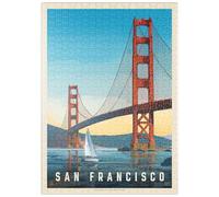 MyPuzzle San Francisco: Under The Golden Gate, Vintage Poster - Premium 500 Pezzi Puzzle - MyPuzzle Collezione speciale di Anderson Design Group