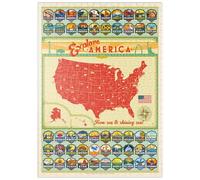 MyPuzzle Scoprire L'America: Gli Stemmi Dei 50 Stati, Poster D'epoca - Premium 500 Pezzi Puzzle - MyPuzzle Collezione speciale di Anderson Design Group