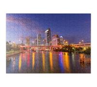 MyPuzzle Skyline Di Tampa - Riflessi Notturni Sul Fiume Hillsborough - Premium 200 Pezzi Puzzle - MyPuzzle Collezione speciale di Puzzle Galaxy