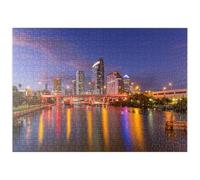 MyPuzzle Skyline Di Tampa - Riflessi Notturni Sul Fiume Hillsborough - Premium 500 Pezzi Puzzle - MyPuzzle Collezione speciale di Puzzle Galaxy