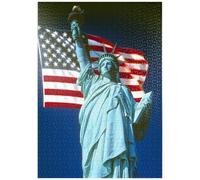 MyPuzzle Statua Della Libertà Con Bandiera Americana, New York City, USA - Premium 1000 Pezzi Puzzle - MyPuzzle Collezione speciale di Puzzle Galaxy
