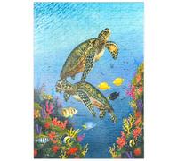 MyPuzzle Tartarughe Marine Vivaci Nell'acquerello Della Barriera Corallina - Premium 200 Pezzi Puzzle - MyPuzzle Collezione speciale di Puzzle Galaxy