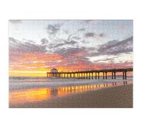 MyPuzzle Tramonto Al Molo Di Manhattan Beach - Premium 500 Pezzi Puzzle - MyPuzzle Collezione speciale di Puzzle Galaxy