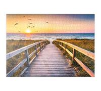 MyPuzzle Tramonto Sulla Spiaggia Di Dune, Mare Del Nord - Premium 500 Pezzi Puzzle - MyPuzzle Collezione speciale di Puzzle Galaxy