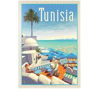 MyPuzzle Tunisia: Un Viaggio Attraverso La Storia E La Bellezza, Poster D'epoca - Premium 1000 Pezzi Puzzle - MyPuzzle Collezione speciale di Anderson Design Group