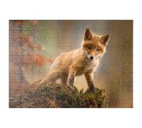 MyPuzzle Una Giovane Volpe Curiosa Nella Foresta - Premium 100 Pezzi Puzzle - MyPuzzle Collezione speciale di Puzzle Galaxy