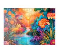 MyPuzzle Valle Del Fiume Fantasia Con Un Vivace Tramonto - Premium 200 Pezzi Puzzle - MyPuzzle Collezione speciale di Puzzle Galaxy