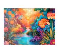 MyPuzzle Valle Del Fiume Fantasia Con Un Vivace Tramonto - Premium 500 Pezzi Puzzle - MyPuzzle Collezione speciale di Puzzle Galaxy