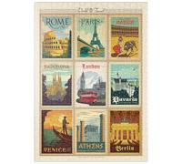 MyPuzzle Viaggio In Europa, Collage, Poster D'epoca - Premium 500 Pezzi Puzzle - MyPuzzle Collezione speciale di Anderson Design Group