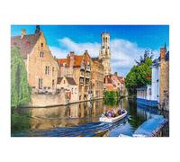 MyPuzzle Vista Classica Del Centro Storico Con Canale Di Bruges, Provincia Delle Fiandre Occidentali - Premium 1000 Pezzi Puzzle - MyPuzzle Collezione speciale di Puzzle Galaxy