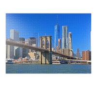 MyPuzzle Vista Del Ponte Di Brooklyn Con Il One World Trade Center, Manhattan, New York City, USA - Premium 1000 Pezzi Puzzle - MyPuzzle Collezione speciale di Puzzle Galaxy