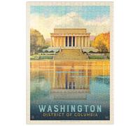 MyPuzzle Washington, DC: Lincoln Memorial, Vintage Poster - Premium 500 Pezzi Puzzle - MyPuzzle Collezione speciale di Anderson Design Group