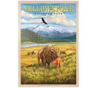 MyPuzzle Yellowstone National Park - Hayden Valley Bisons, Vintage Travel Poster - Premium 1000 Pezzi Puzzle - MyPuzzle Collezione speciale di Havana Puzzle Company