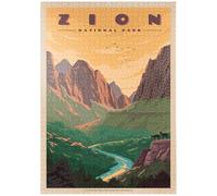 MyPuzzle Zion National Park - Virgin River, Vintage Travel Poster - Premium 1000 Pezzi Puzzle - MyPuzzle Collezione speciale di Havana Puzzle Company