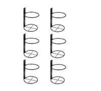 Myqqhbs Set di 6 supporti da parete per bottiglie di vino, supporto da parete per bottiglie di vino in metallo, per conservare il vino, decorazione da parete a tema vino