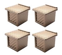 Myqqhbs Stampo per pane con coperchio antiaderente, stampo per pane tostato, mini scatola per pane quadrata per cottura a set di cottura , 4 pezzi durevoli