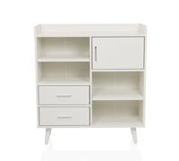 hjh LIVING Cassettiera moderna MYRDAL 80x30x90 cm Credenza con scomparti aperti e chiusi, bianco