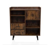 hjh LIVING Cassettiera in stile retro-industriale MYRDAL 80x30x90 cm Credenza con scomparti aperti e chiusi, marrone/nero