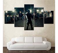 Myrdsio Quadri Soggiorno 5 Pezzi Stampe su Tela Dipinti Moderni Decorazione per L'Arte della Parete Domestica Quadri Grandi Dimensioni 150×80 Cm con Cornici La Stagione di The Walking Dead