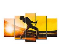 Myrdsio Stampe E Quadri su Tela 5 Pezzi Quadro Moderno, Freddie Mercury Bohemian Rhapsody 150×80Cm HD Decorazione Casa Soggiorno Astratto Tela Immagini - con Cornici,Pronto da Appendere