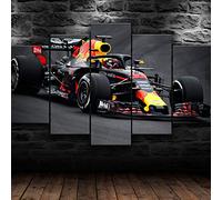 Myrdsio Stampe E Quadri su Tela 5 Pezzi Quadro Moderno, Max Verstappen F1 Racing HD Decorazione Casa Soggiorno Astratto Tela Immagini - con Cornici,Pronto da Appendere