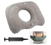 Myrindor Cuscino Gonfiabile, Cuscino Sedia Ufficio con Pompa, Ciambella per Sedersi, Ciambella per Emorroidi, Cuscino Gonfiabile per Seduta, Cuscino Donut Gonfiabile per Casa, Auto o Ufficio(Grigio)