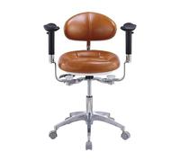 MYRTFK Sgabello medico con ruote, sedia ergonomica girevole a 360 gradi per assistente dentale in PU, sedia per dentista regolabile in altezza, per cliniche, tatuaggi, casa e laboratorio(Brown)