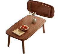 MYRTFK Tavolino da caffè pieghevole portatile rettangolare, tavolo basso da pavimento per piccoli spazi, stanza tatami giapponese minimalista, per camera da letto, soggiorno, balcone(Brown,120cm)
