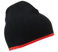 Myrtle Beach Berretto lavorato a maglia senza risvolto (black/red)
