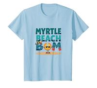 Myrtle Beach Bum Vacation Sun Fun Beach Amante Regalo Maglietta, Bambini, Celeste, 3 Anni